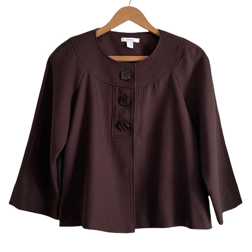 Dressbarn Women’s Brown Pea Coat Size 8